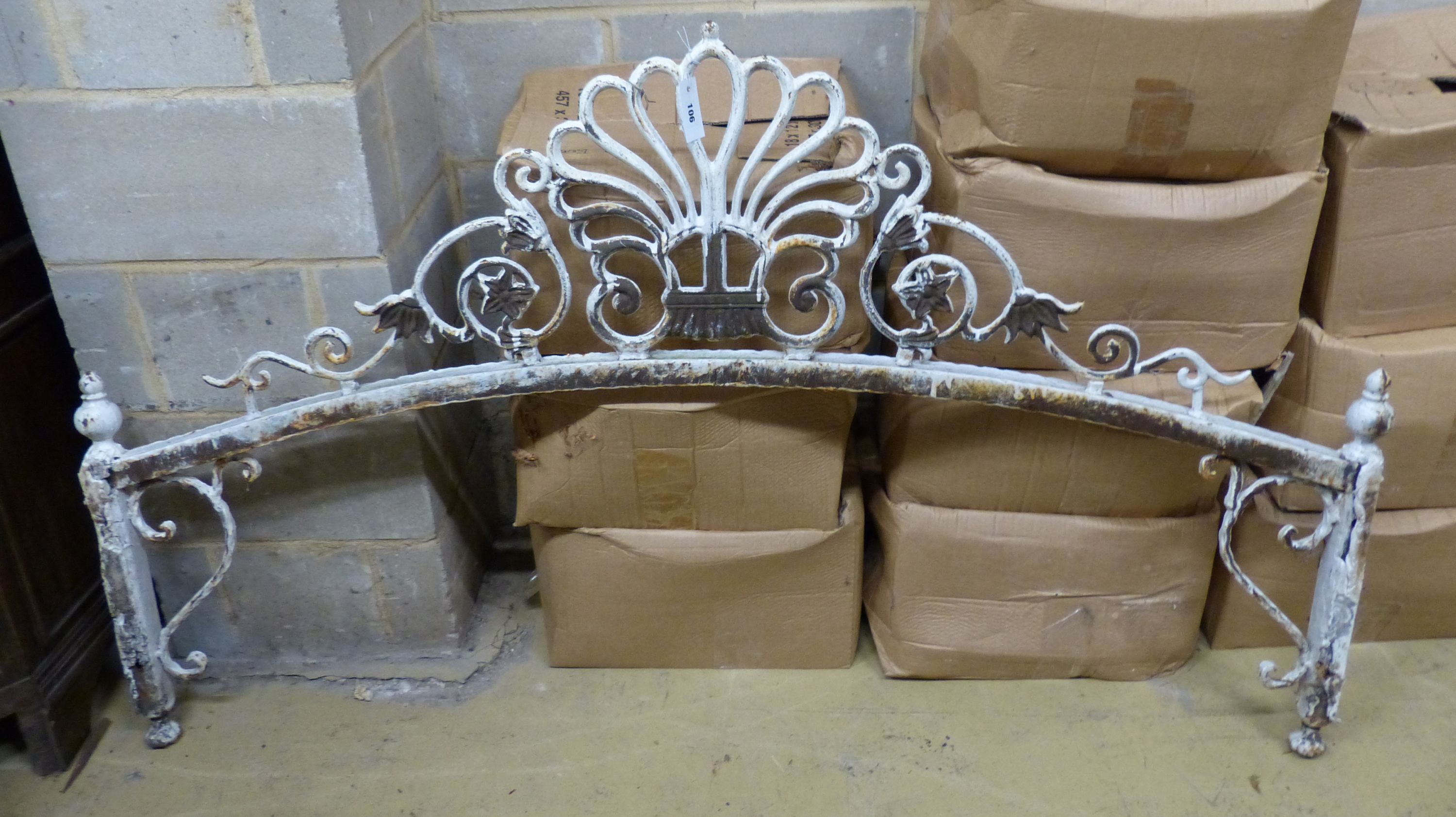 A wrought iron archway, width 168cm